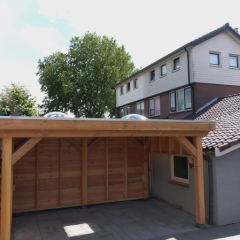 Tuin overkapping van Douglashout robuust - Hoveniersbderijf C.K. van Mourik West-Betuwe Geldermalsen Tiel Culemborg