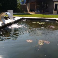 Vijver inclusief zuurstofplanten, filtersysteem, skimmer en beluchting. Hoveniersbedrijf C.K. van Mourik